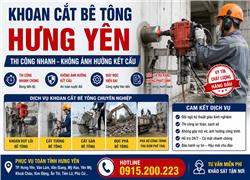 Khoan Cắt Bê Tông Hưng Yên – Thi Công Nhanh, Không Ảnh Hưởng Kết Cấu.  Hotline: 0915.200.223