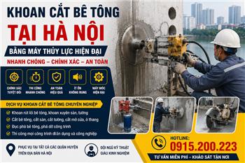 Khoan Cắt Bê Tông Tại Hà Nội Bằng Máy Thủy Lực Hiện Đại – Nhanh Chóng, Chính Xác,