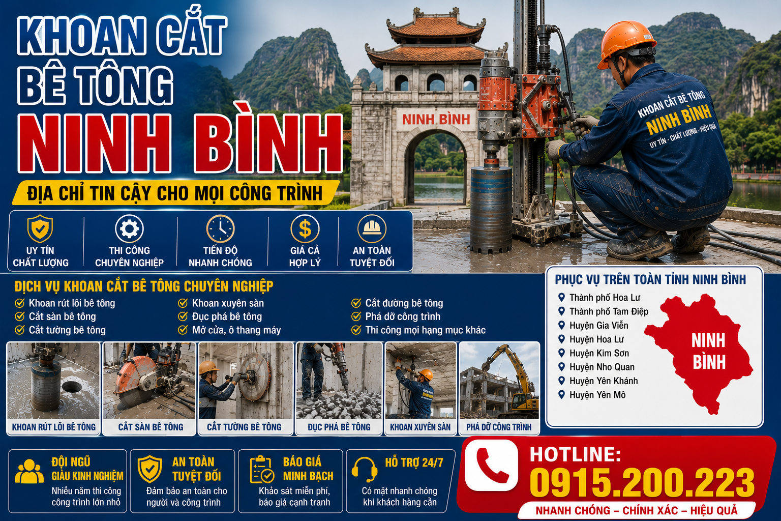 Khoan Cắt Bê Tông Ninh Bình – Địa Chỉ Tin Cậy Cho Mọi Công Trình