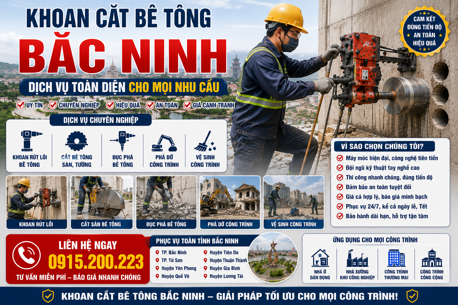 Khoan Cắt Bê Tông Bắc Ninh – Dịch Vụ Toàn Diện Cho Mọi Nhu Cầu, Hotline: 0915.200.223